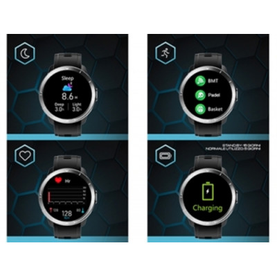 Smartwatch progettato per monitorare vari parametri relativi alla salute e all'attività sportiva.